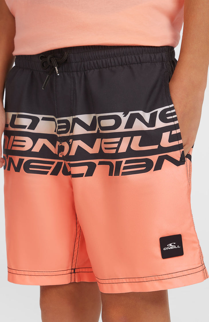 Cali Stripe 14'' zwembroek | Coral Upside Down