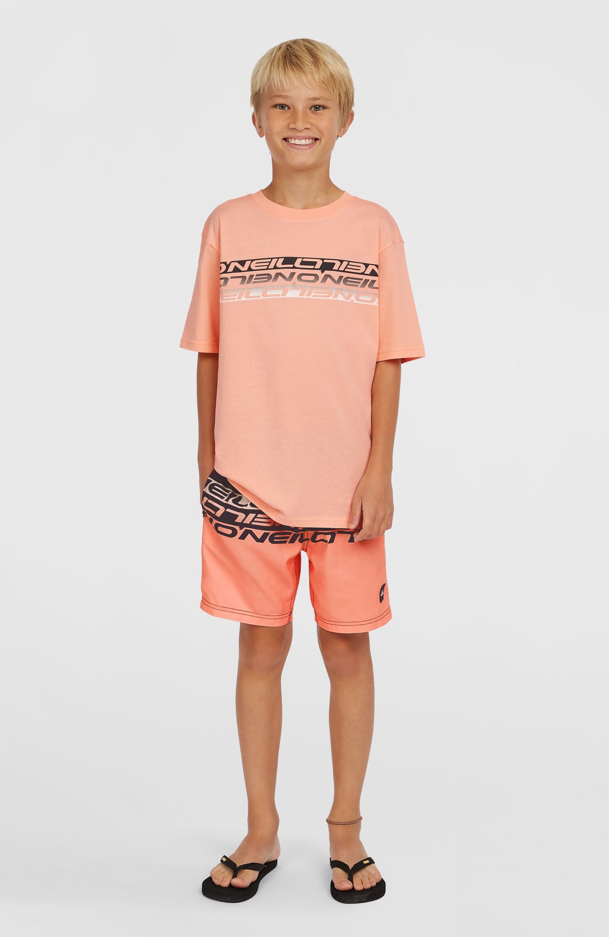 Cali Stripe 14'' zwembroek | Coral Upside Down