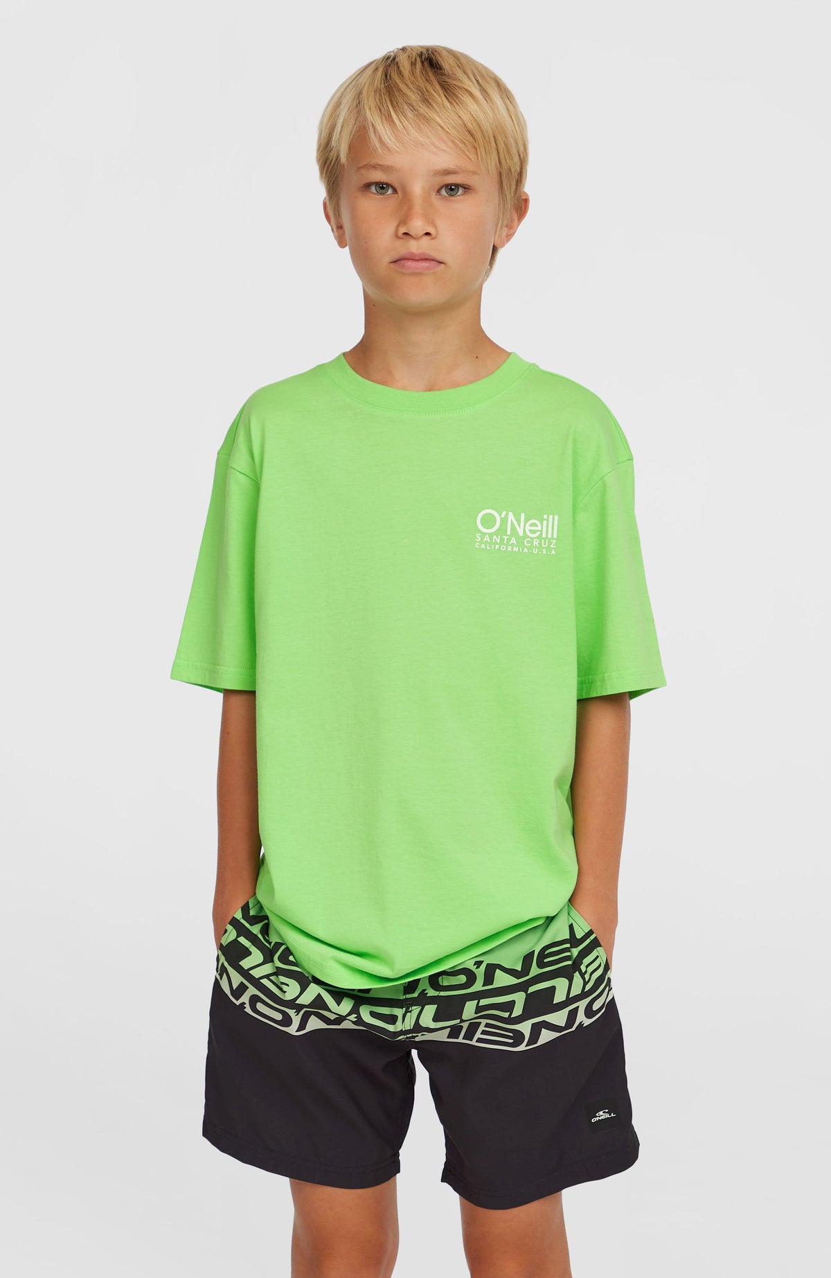 Cali Stripe 14'' zwembroek | Green Upside Down