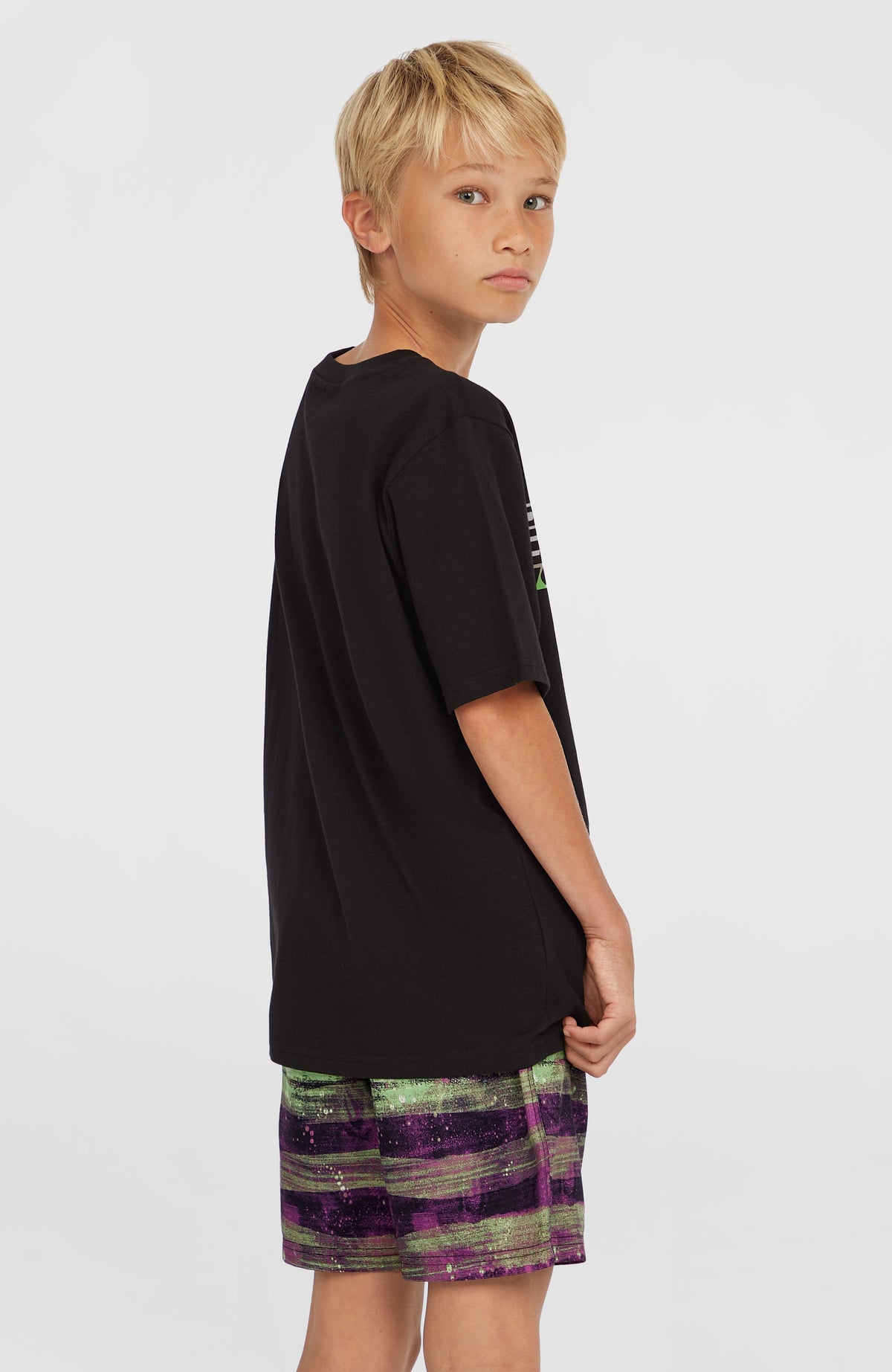 Cali Gradient 14'' zwembroek | Black Melted Stripe Boys