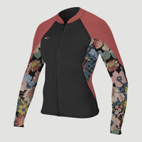 Bahia 1/0.5mm Full Zip Neoprene Jacket | BLACK/TWIGGY/TEA ROSE