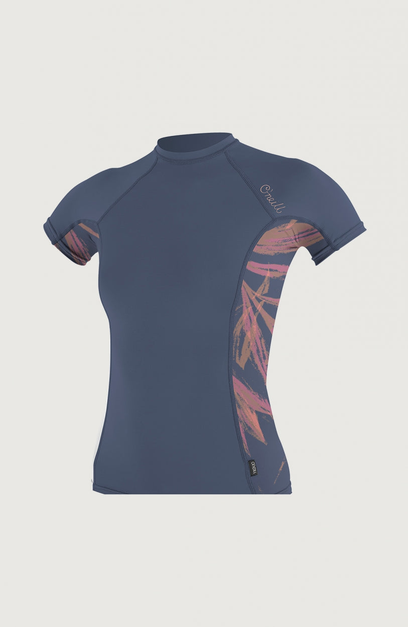 Skins Side Print Short Sleeve Rash Guard | Purple