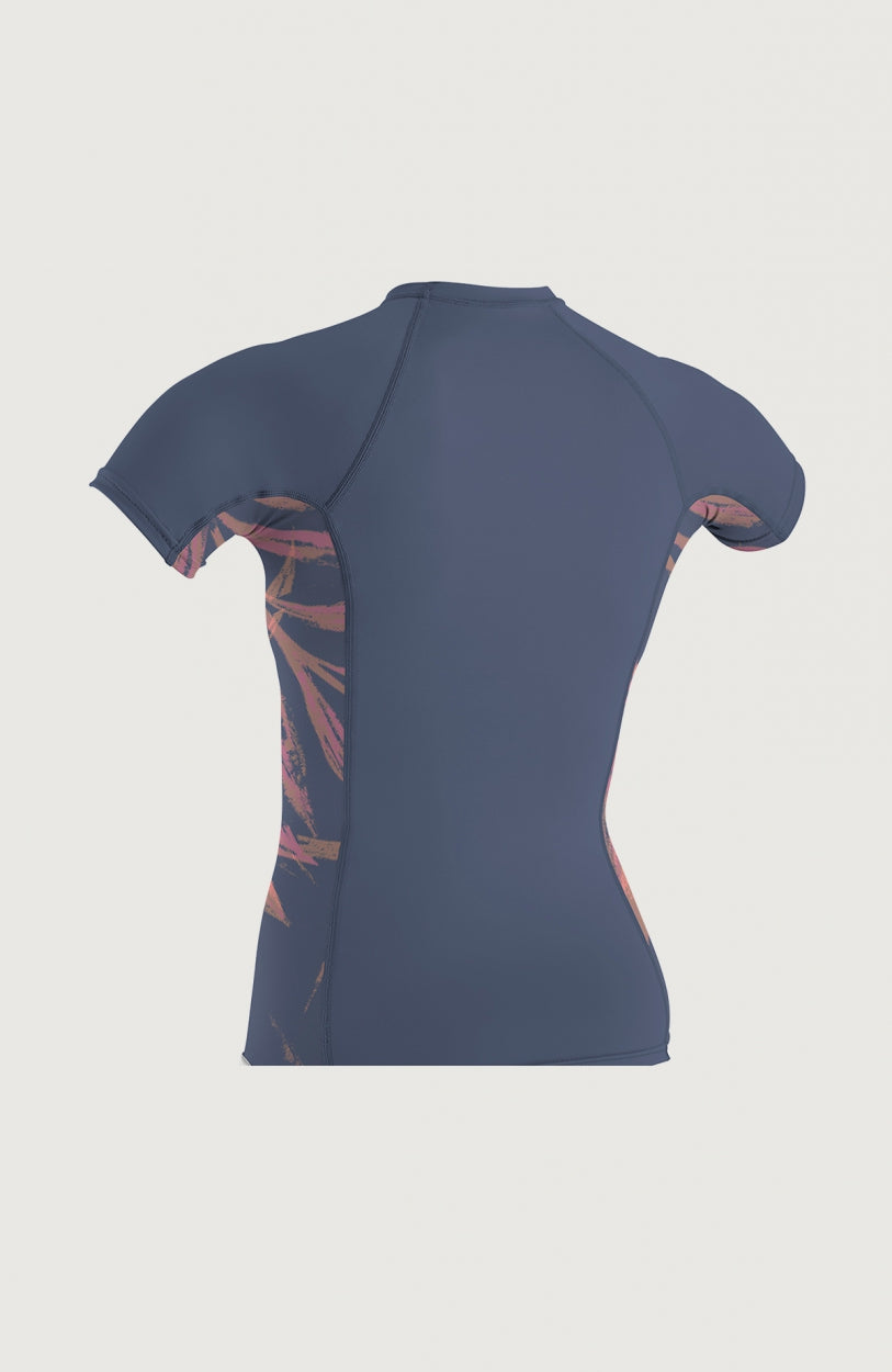 Skins Side Print Short Sleeve Rash Guard | Purple