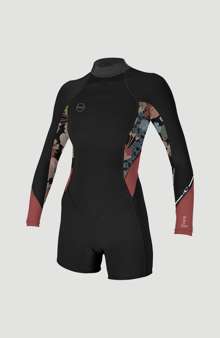 Bahia 2/1mm Back Zip Longsleeve Spring Wetsuit | BLACK/TWIGGY/TEA ROSE
