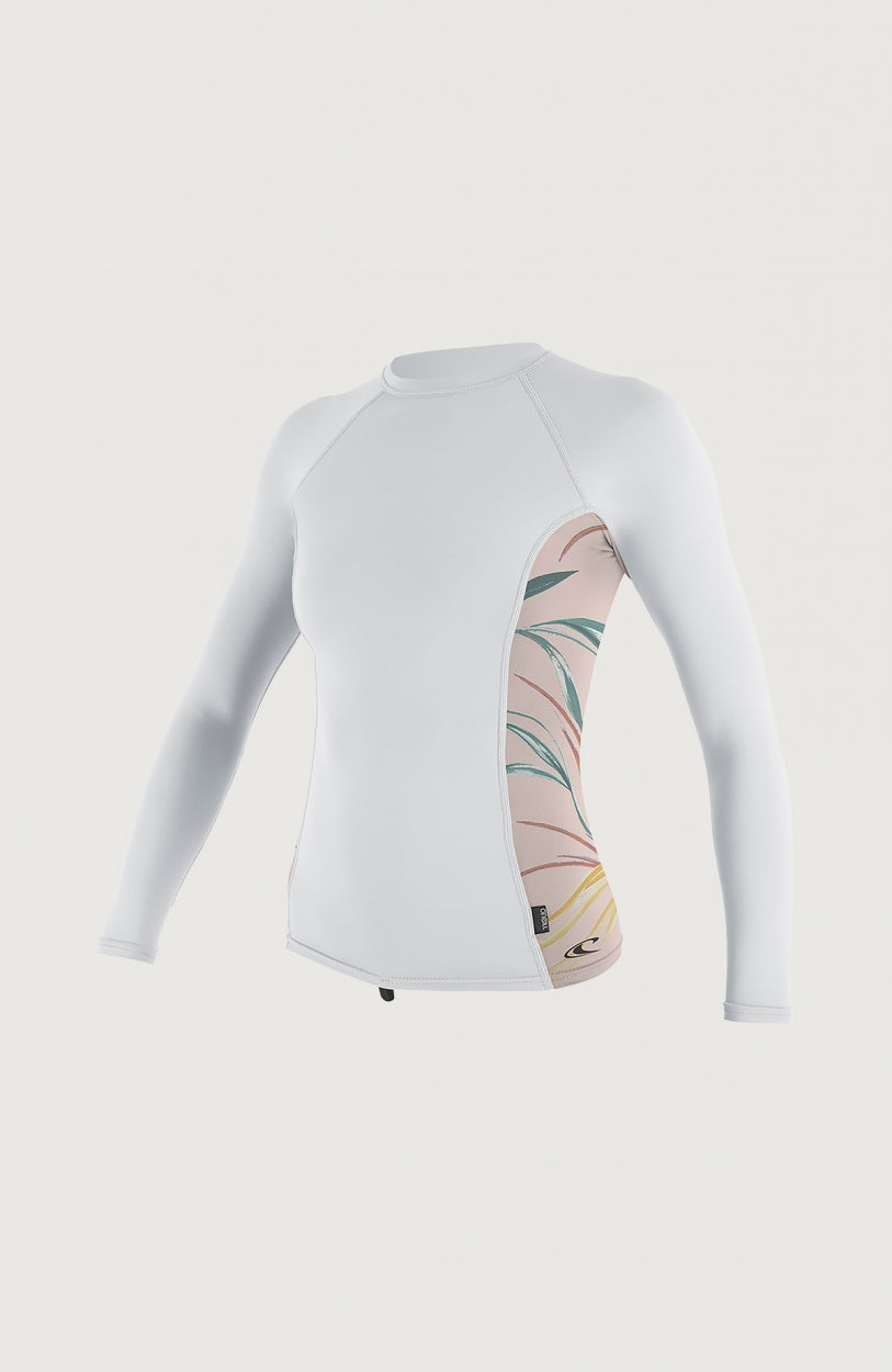 Skins Side Print Long Sleeve Rash Guard | White