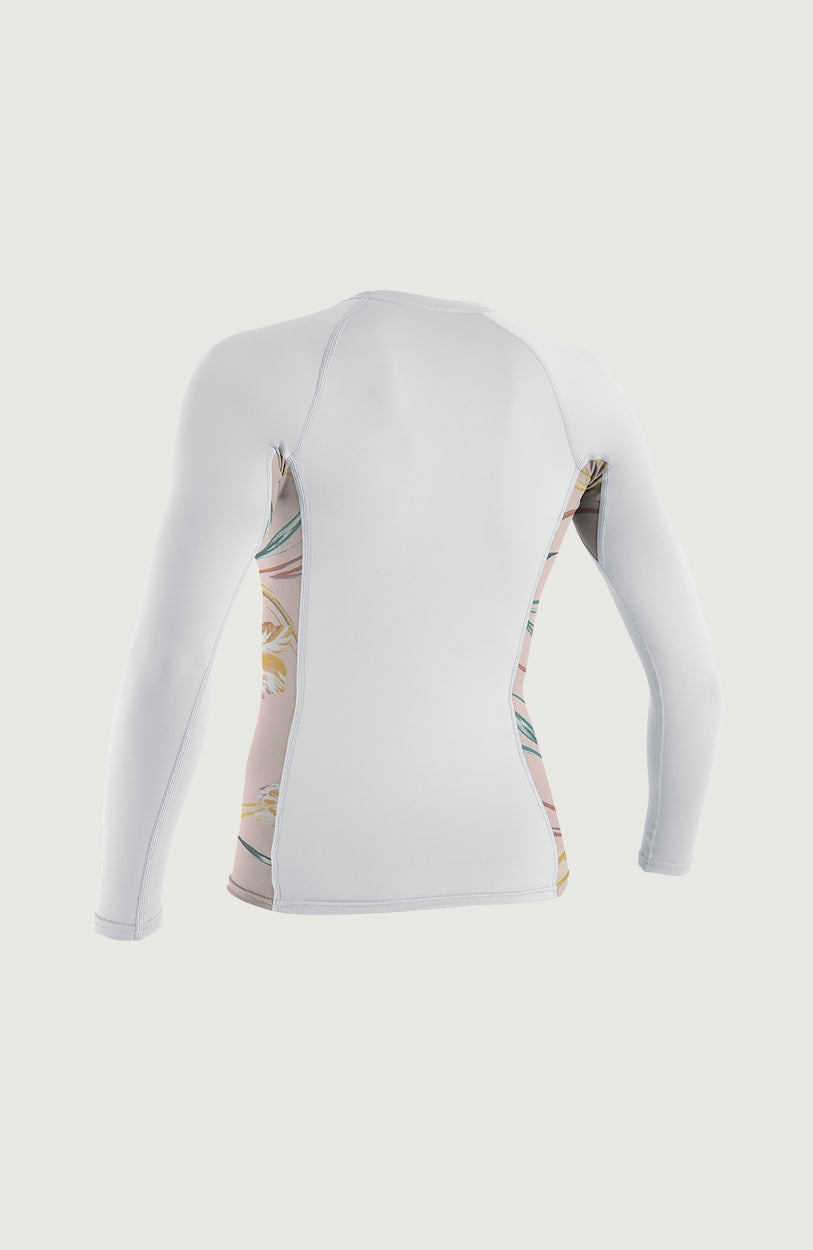 Skins Side Print Long Sleeve Rash Guard | White
