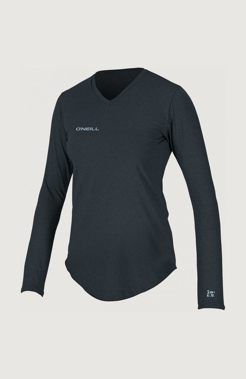 Hybrid L/Slv V-Neck Sun Shirt | Midnighter Black