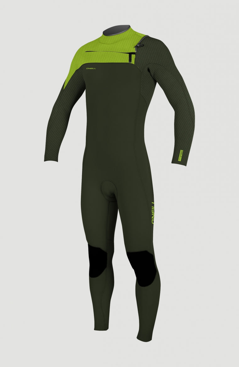 Hyperfreak Plus 4/3mm Chest Zip Full Wetsuit | Dark Green