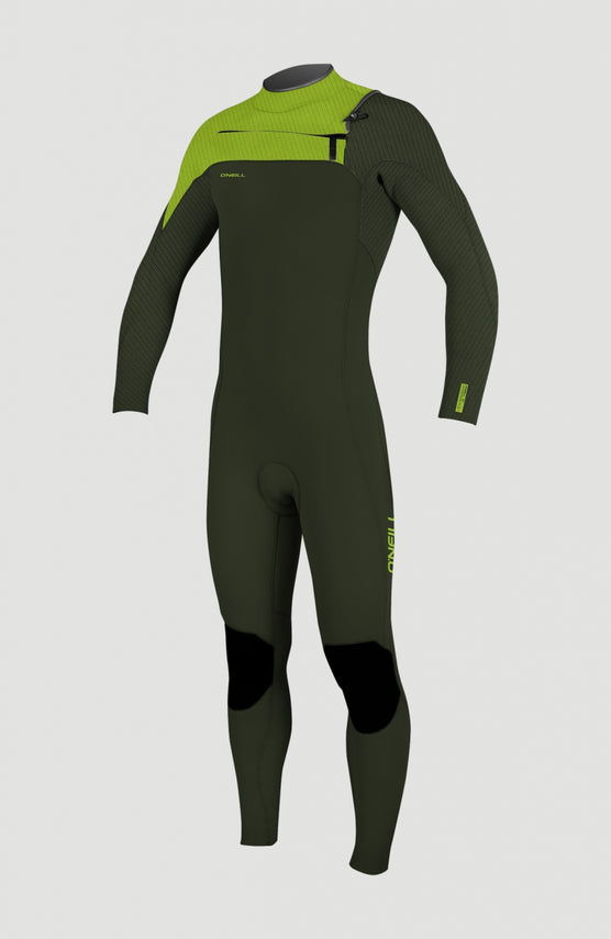 Hyperfreak Plus 4/3mm Chest Zip Full Wetsuit | Dark Green