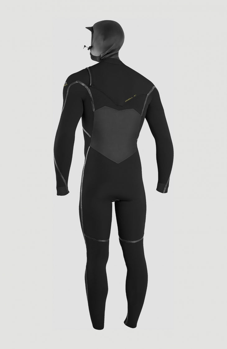 Psycho Tech 6/4mm Chest Zip Hood | BLACK/BLACK