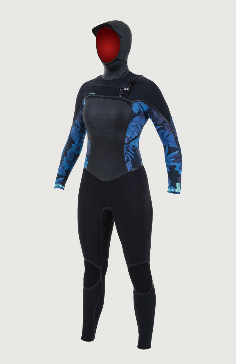 Psycho Tech 6/4mm Chest Zip Hood Full Wetsuit | Black