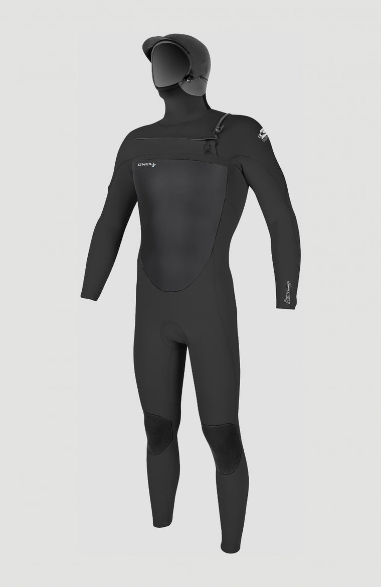 Epic 6/5/4mm Chest Zip Full Wetsuit with Hood | BLACK/BLACK