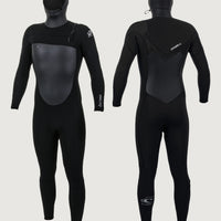 Epic 6/5/4mm Chest Zip Full Wetsuit with Hood | BLACK/BLACK