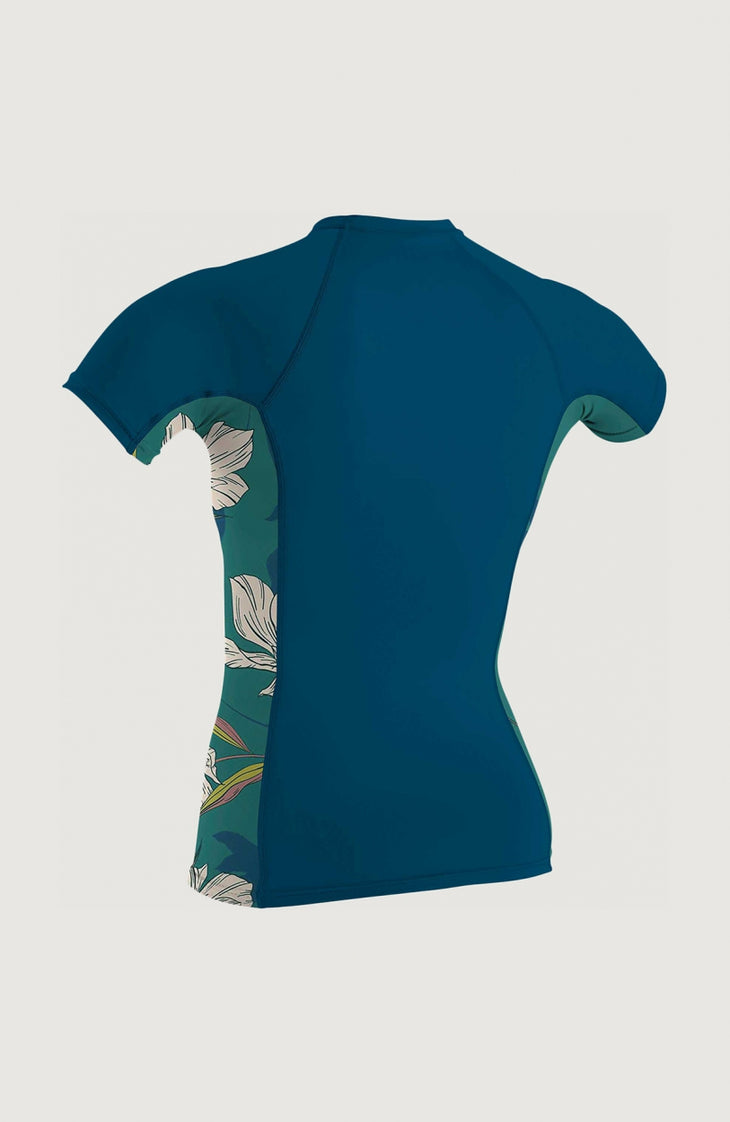 Side Print Short Sleeve Rash Guard | Dark Blue