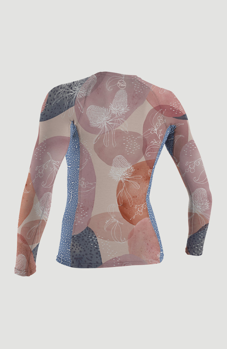 Side Print Long Sleeve Rash Guard | DESERT BLOOM/DRIFT BLUE