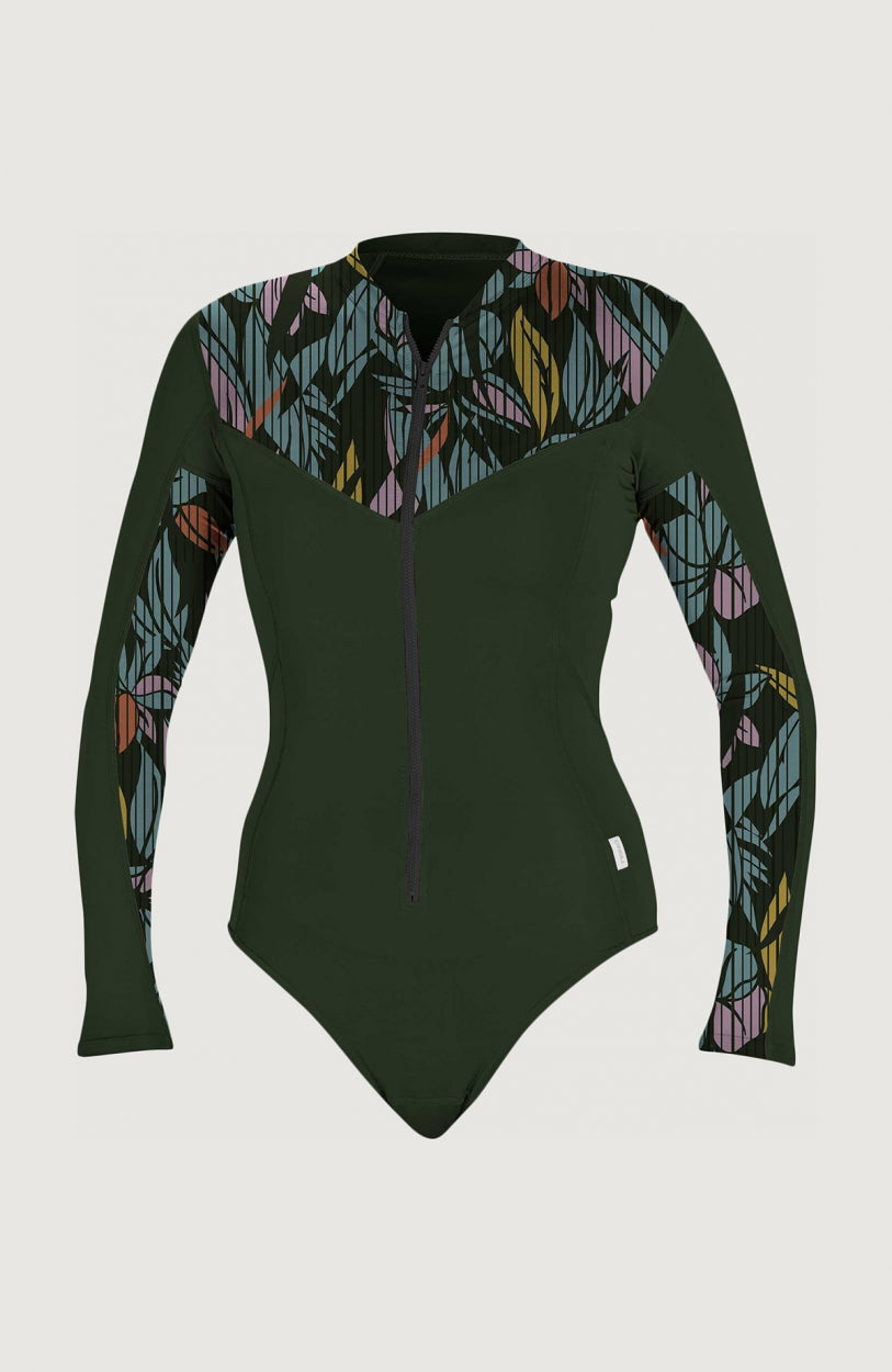 Front-Zip Longsleeve Surf Suit | Dark Green