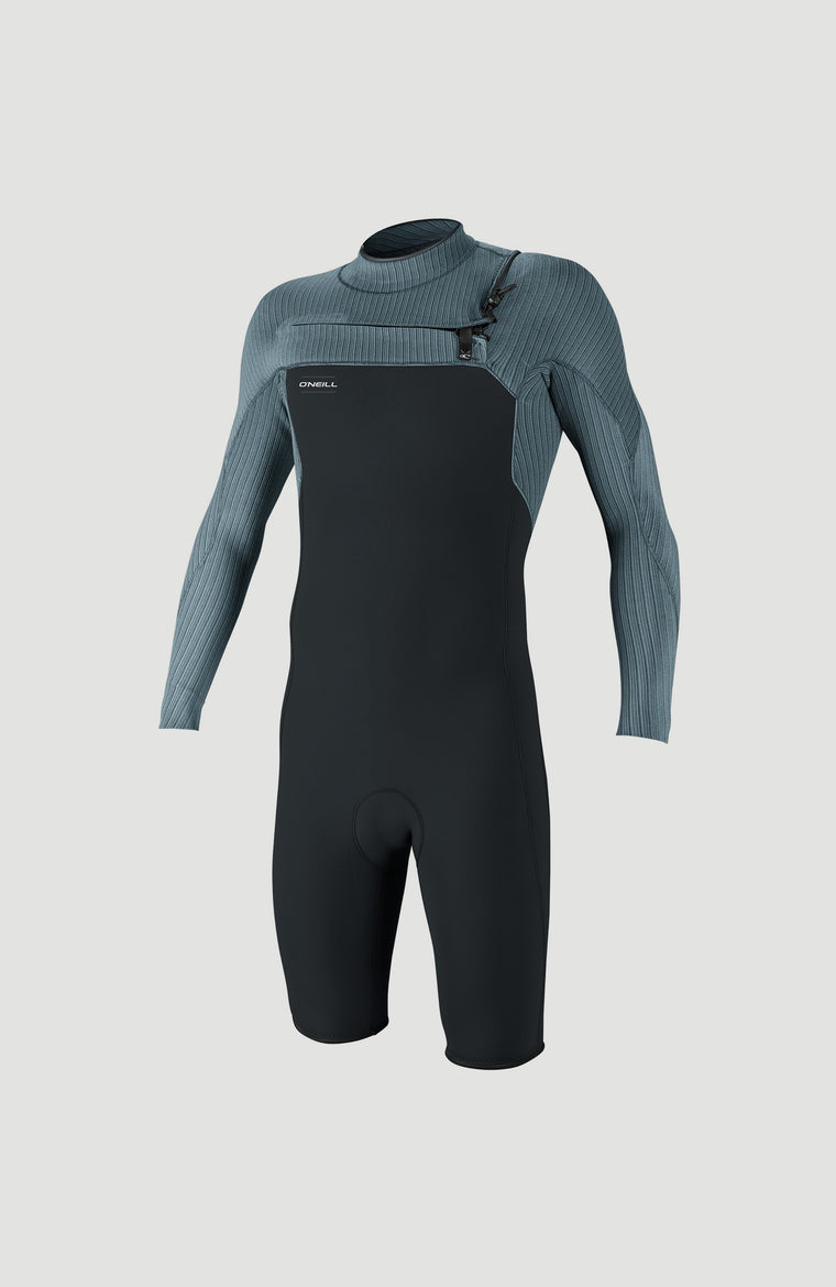 Hyperfreak 2mm Chest Zip Longsleeve Spring Wetsuit | GUN METAL/CADET BLUE