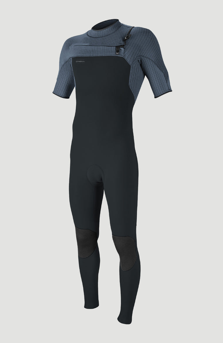 Hyperfreak 2mm Chest Zip Shortsleeve Full Wetsuit | GUN METAL/CADET BLUE