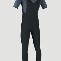 Hyperfreak 2mm Chest Zip Shortsleeve Full Wetsuit | GUN METAL/CADET BLUE