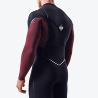 Hyperfreak Fire 4/3+mm Chest Zip Full Wetsuit | BLACK/DARK RED