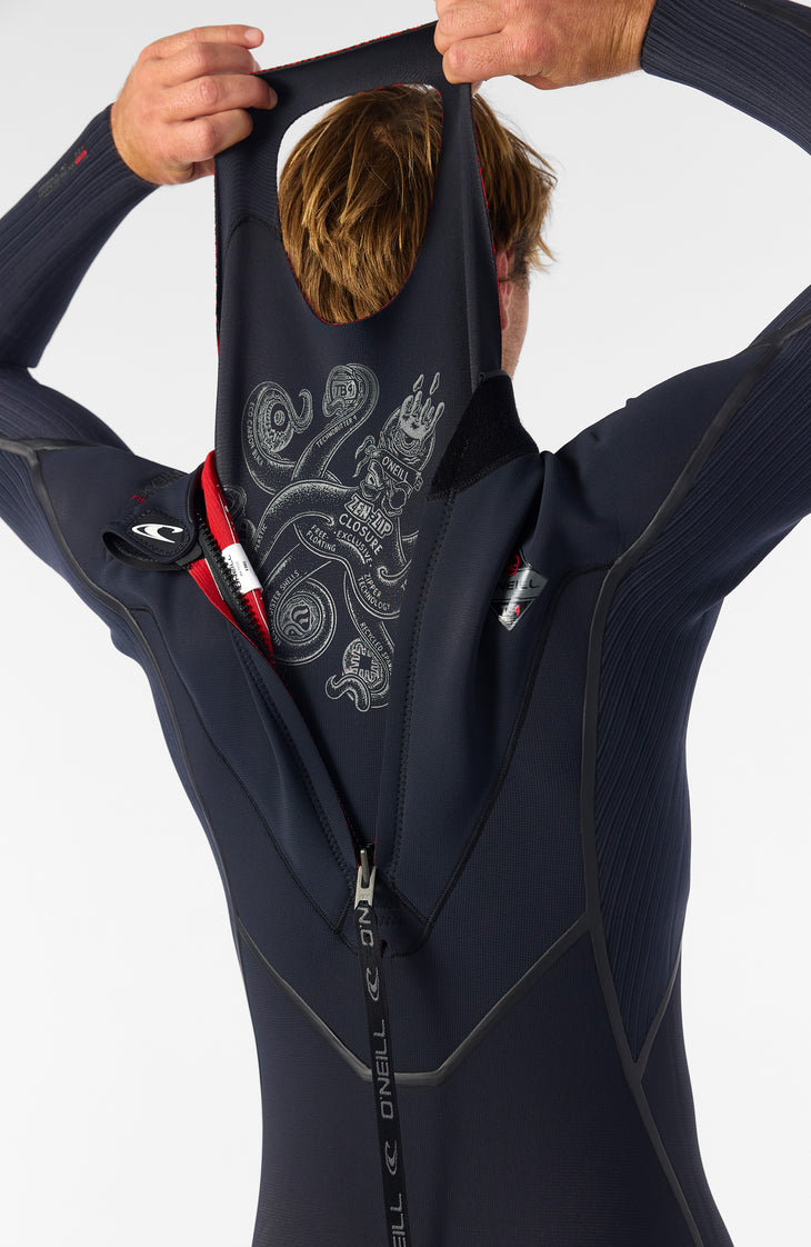 Hyperfreak Fire 4/3mm+ Back Zip Full Wetsuit | BLACK/BLACK