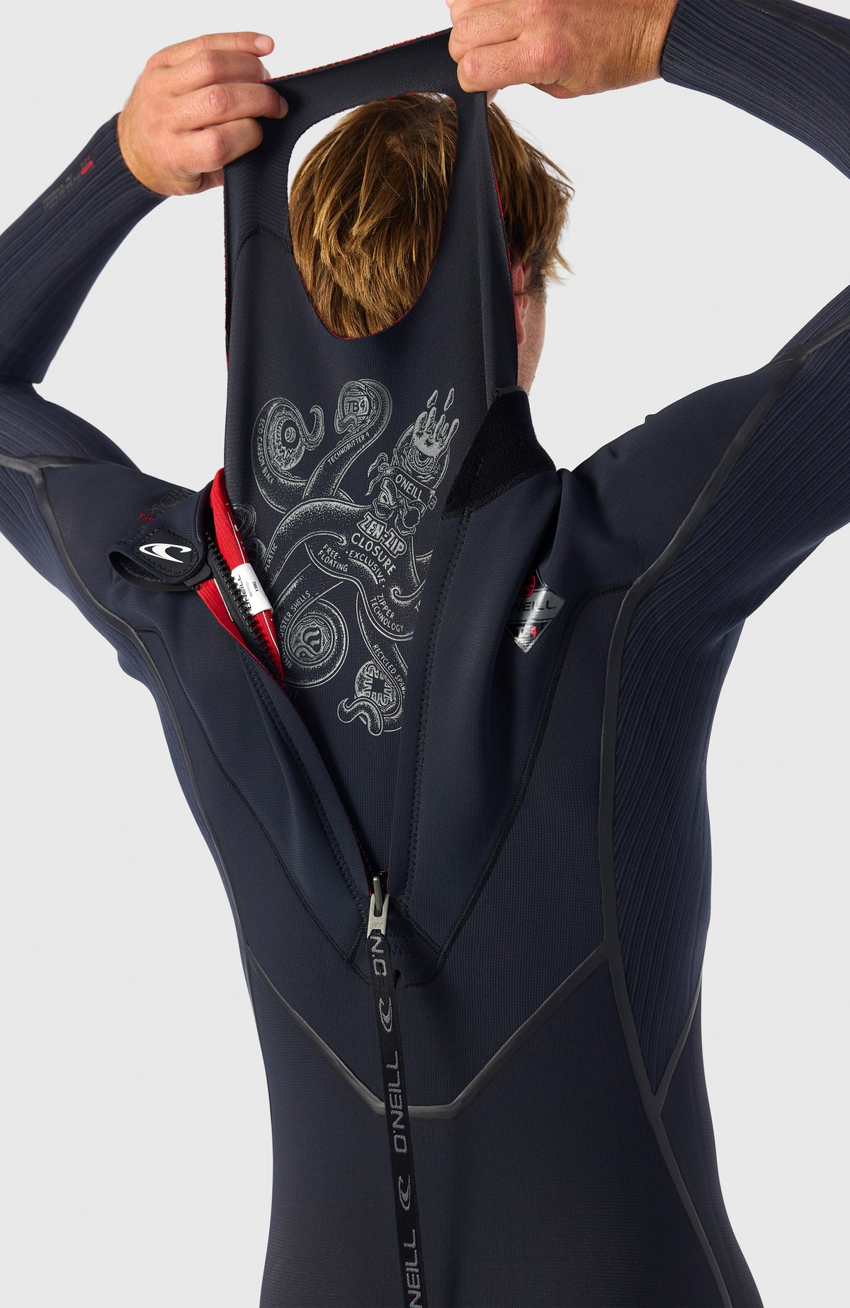 Hyperfreak Fire 5/4mm+ Back Zip Full Wetsuit | BLACK/BLACK