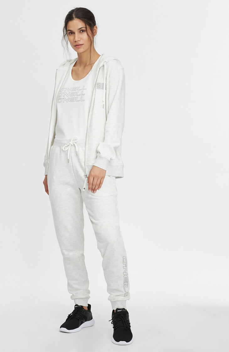 Triple Stack Full Zip Hoodie | White Melee