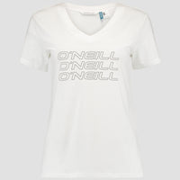 Triple Stack V-Neck T-Shirt | Powder White