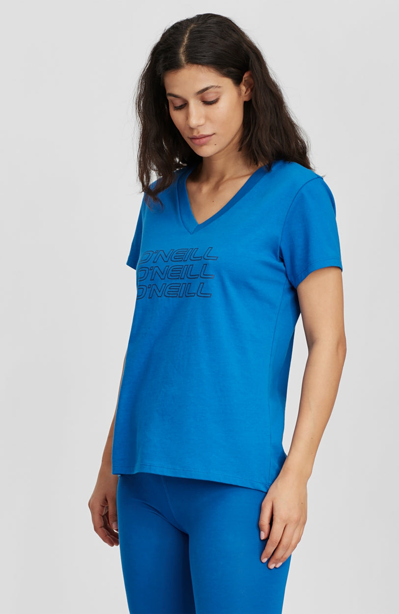 Triple Stack V-Neck T-Shirt | Ocean Blue