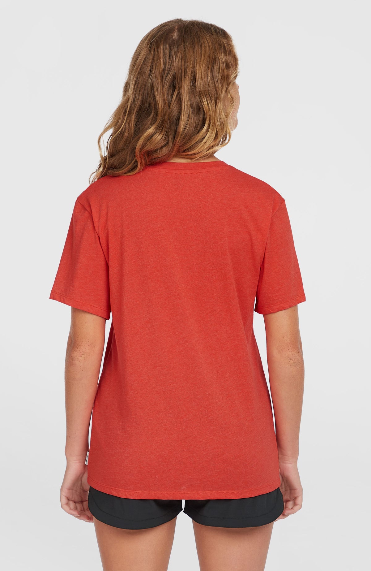 T-shirt Essentials met V-hals | Sunrise Red