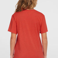 T-shirt Essentials met V-hals | Sunrise Red