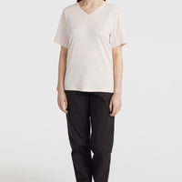 T-shirt Essentials met V-hals | Peach Whip