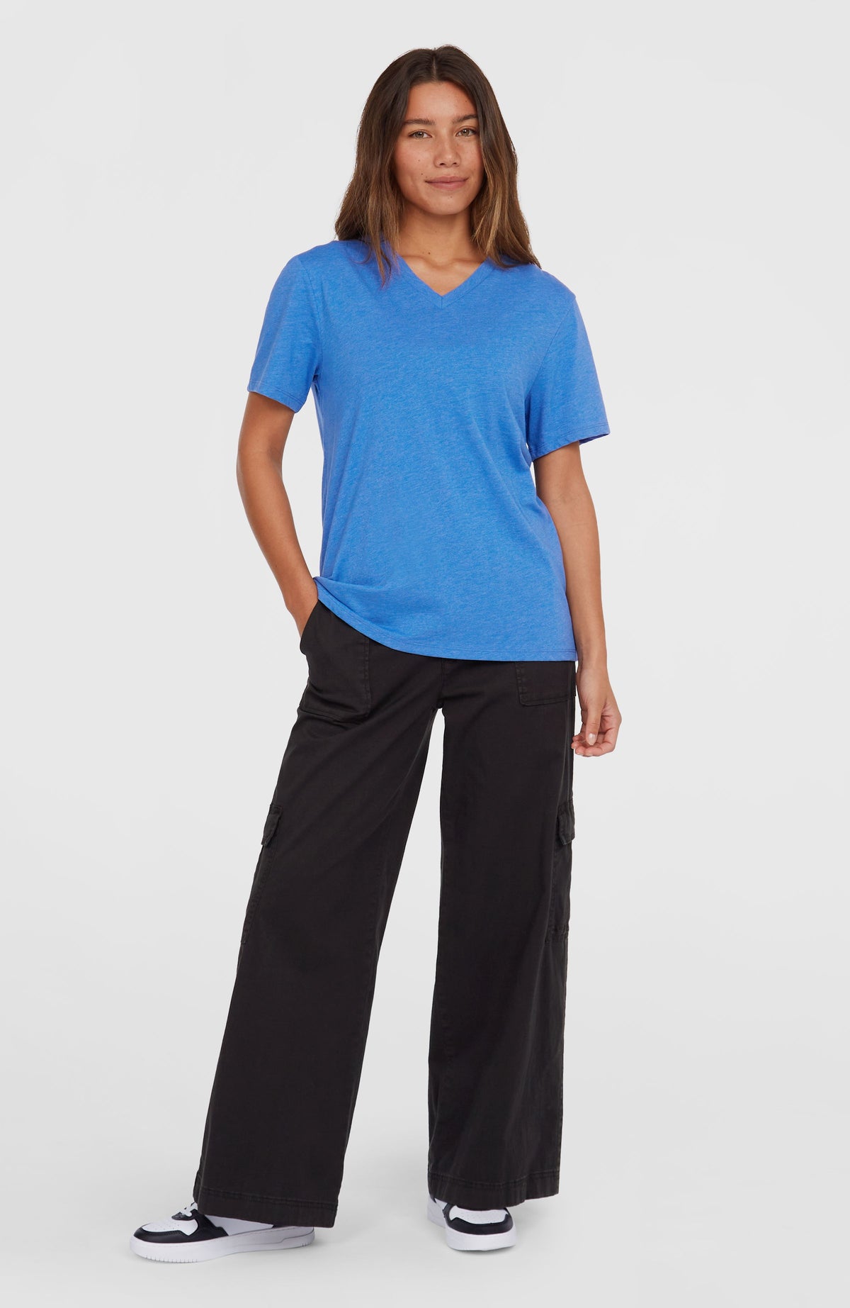 T-shirt Essentials met V-hals | Palace Blue