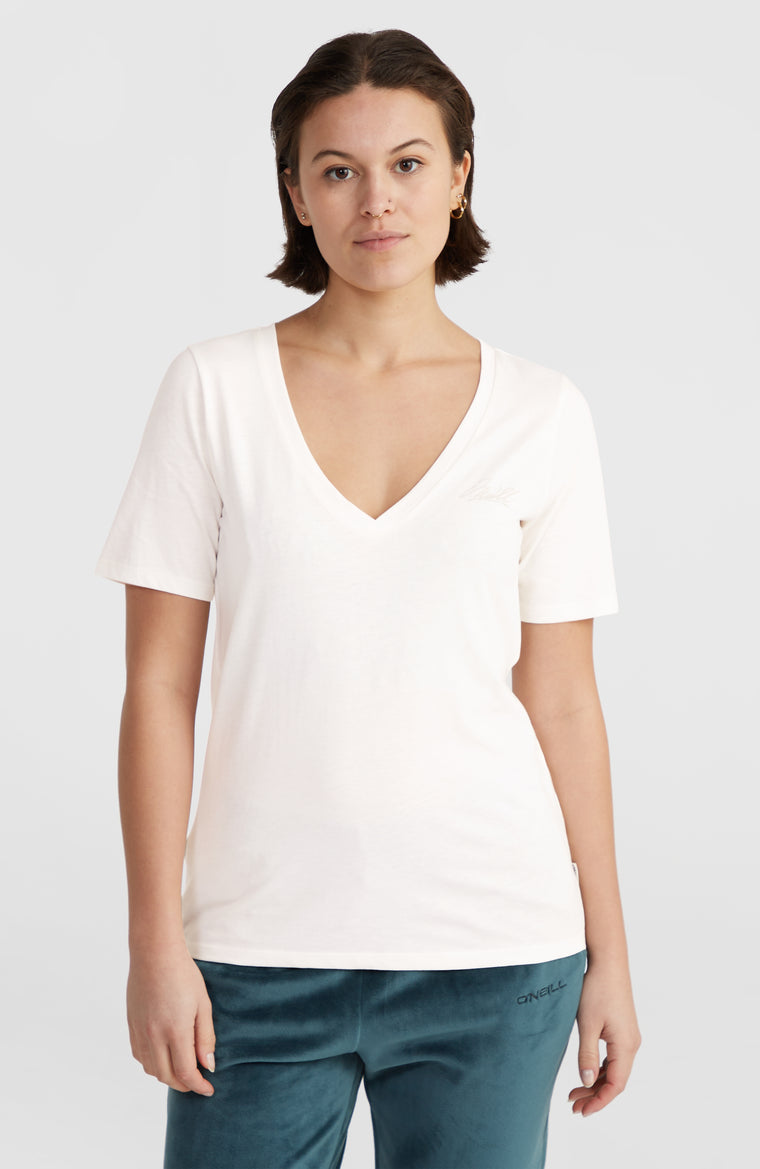 Essentials T-shirt met V-hals | Snow White