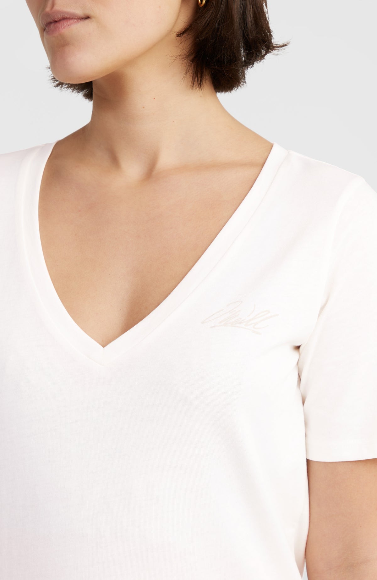 Essentials T-shirt met V-hals | Snow White