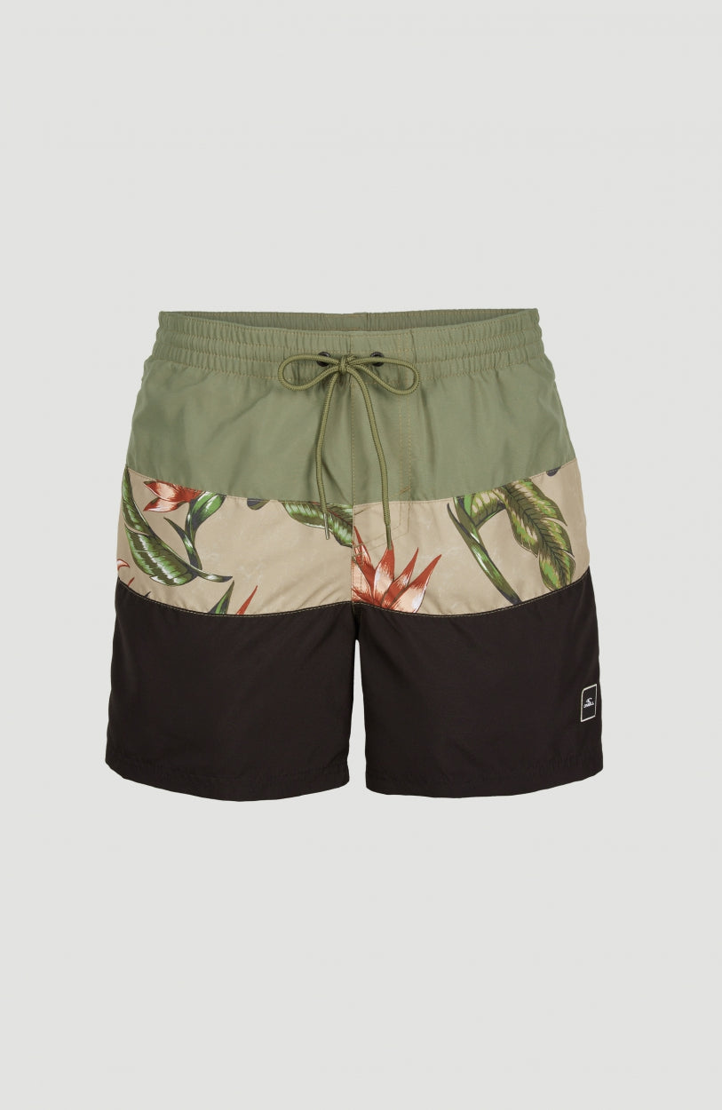 Frame Block Swim Short | Green Multi 1