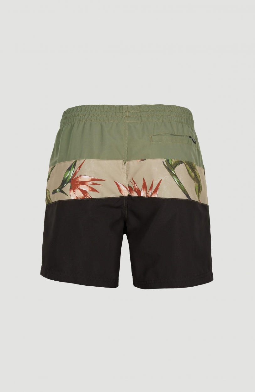 Frame Block Swim Short | Green Multi 1