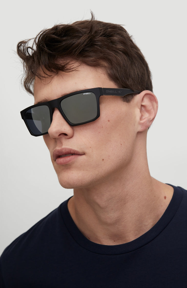 Beacons Sunglasses | MATTE BLACK/ GREEN RETRO PRINT